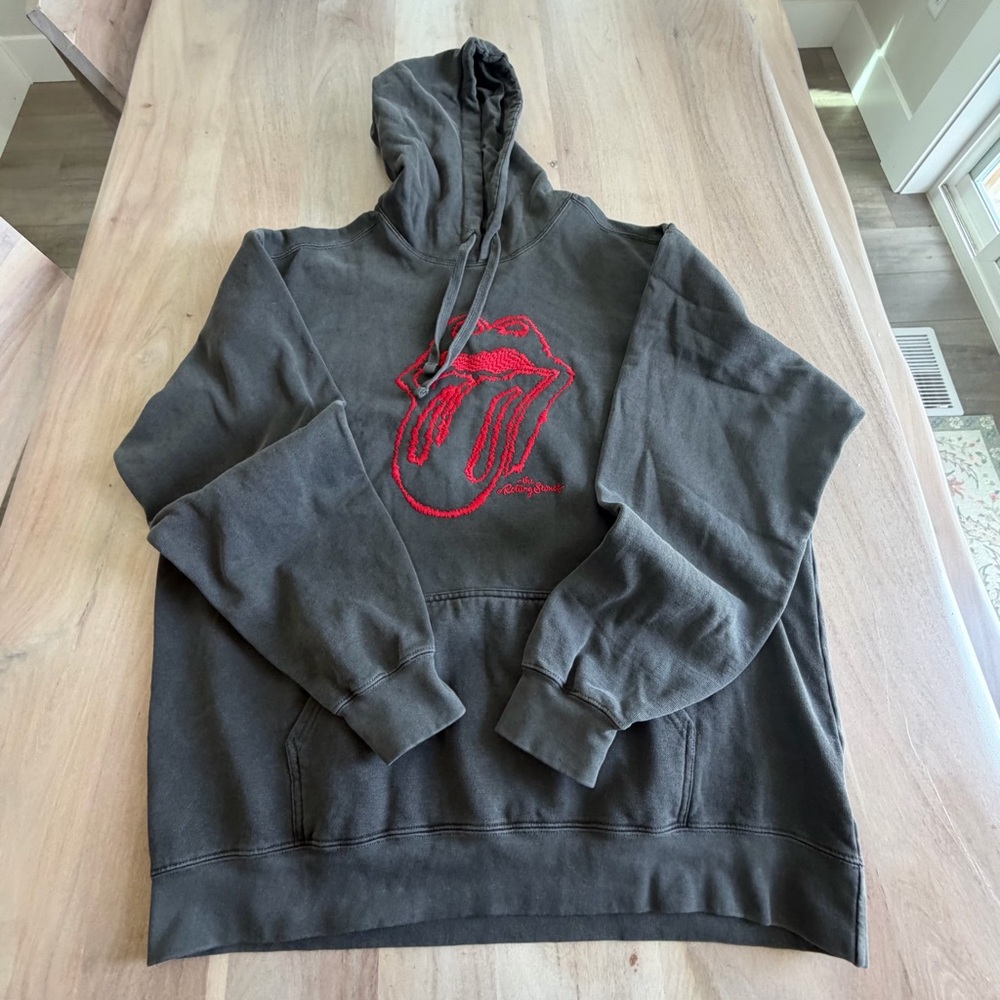 Rolling Stones X People Of Leisure Embroidered Tongue Logo Hoodie Women’s Medium